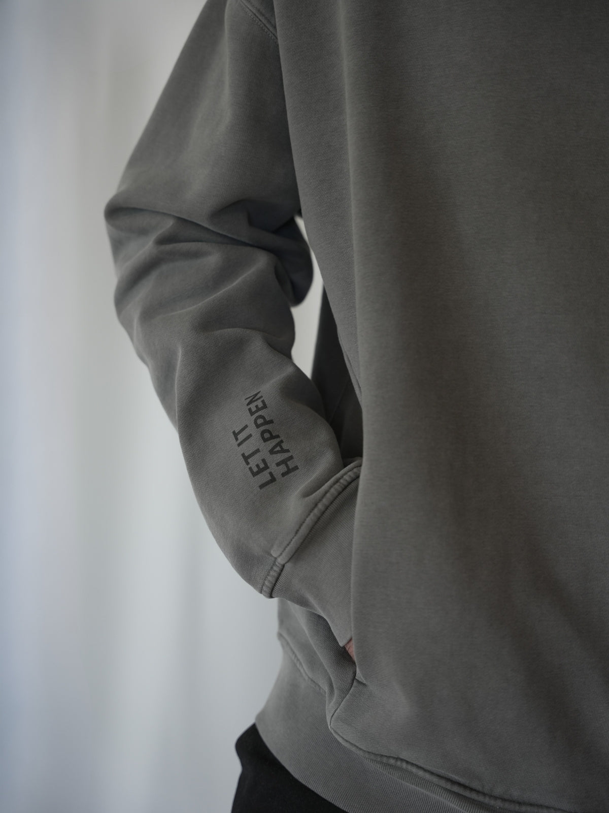 Let It Happen hoodie detail shot — Water Element Collection